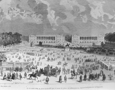 On 11 April, 1792, Place Louis XV was Renamed Place de la Revolution and Today is Called Place de la Concorde, Illustration from 